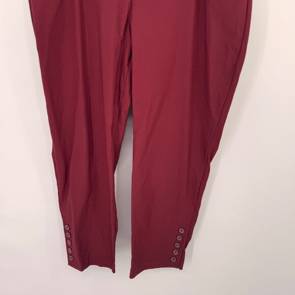 Chicos 3p Burgundy So Slimming Brigitte Button-Hem Slim Ankle Pants sz 16 petite - Picture 12 of 13
